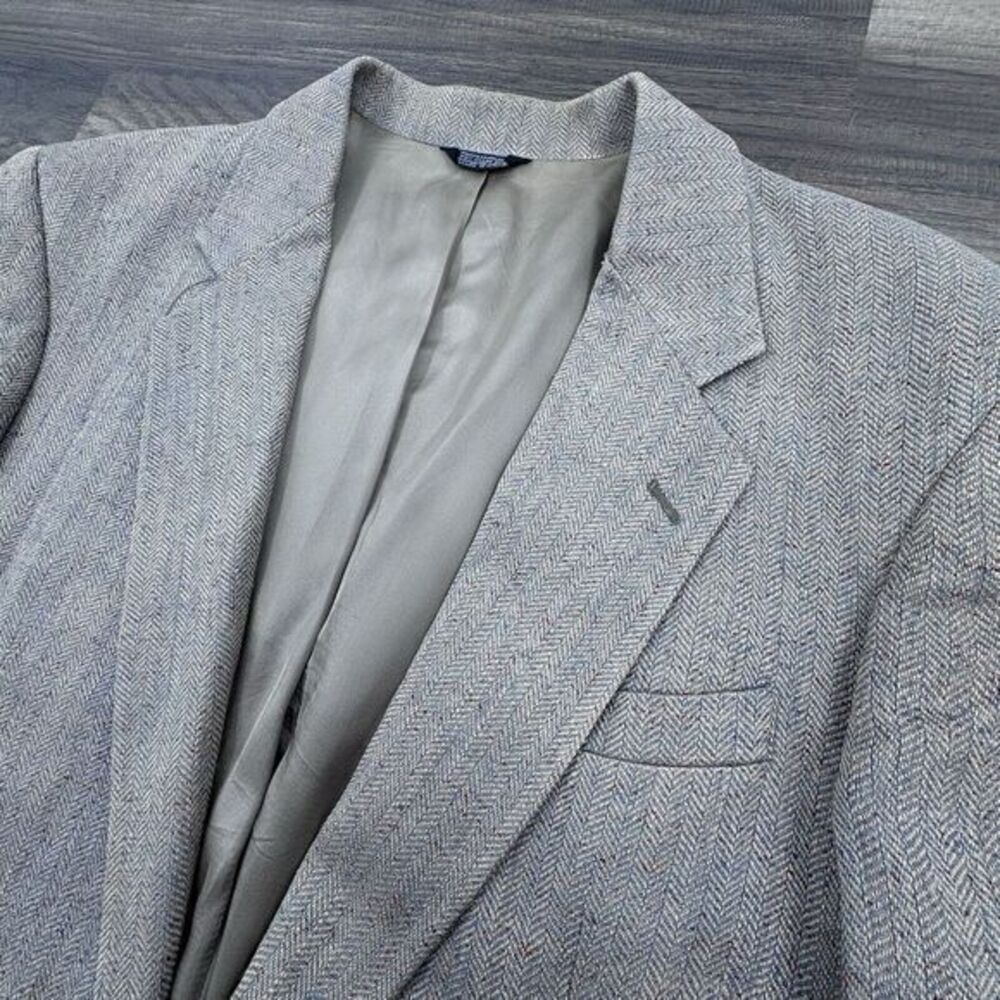 Vintage Orvis Blazer Men's 42 L‎ Beige Wool Tweed Herringbone Sport Coat Jacket